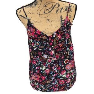 Simply Styled Floral Spaghetti Strap Blouse Sz PM